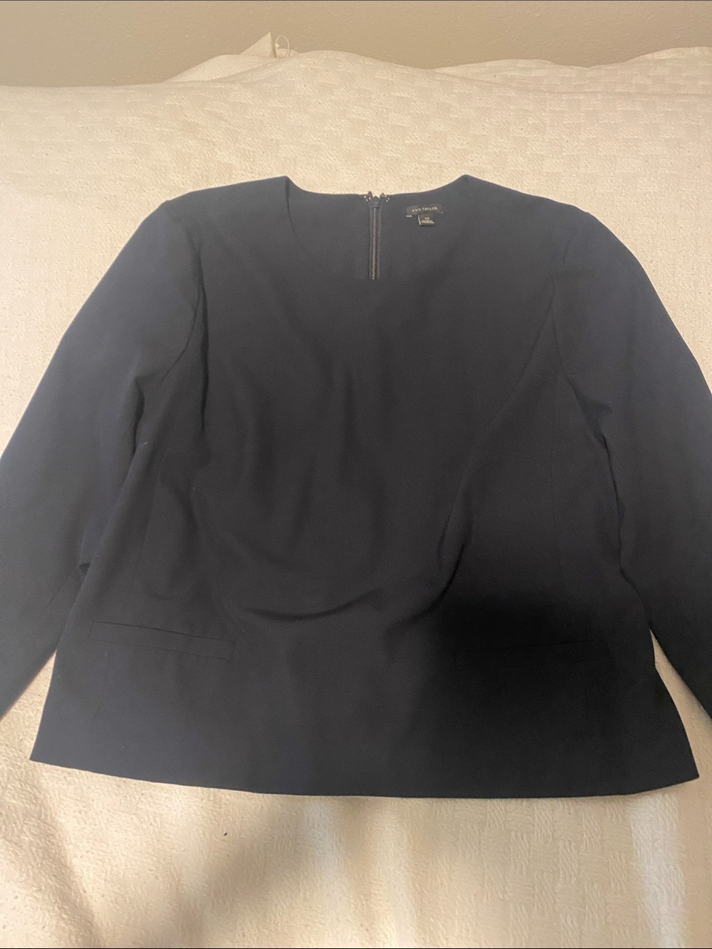 Ann Taylor Black 3/4 Sleeve Shell Top Size 12